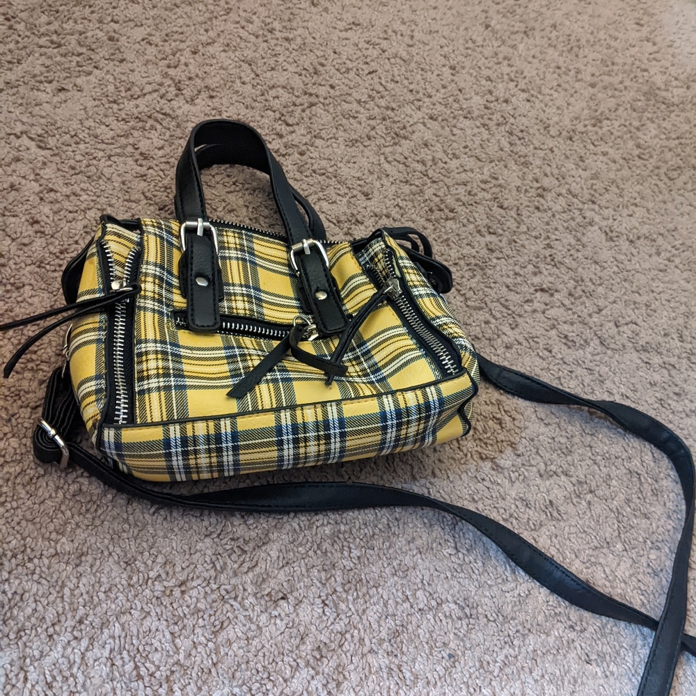 Women's purse yellow plaid